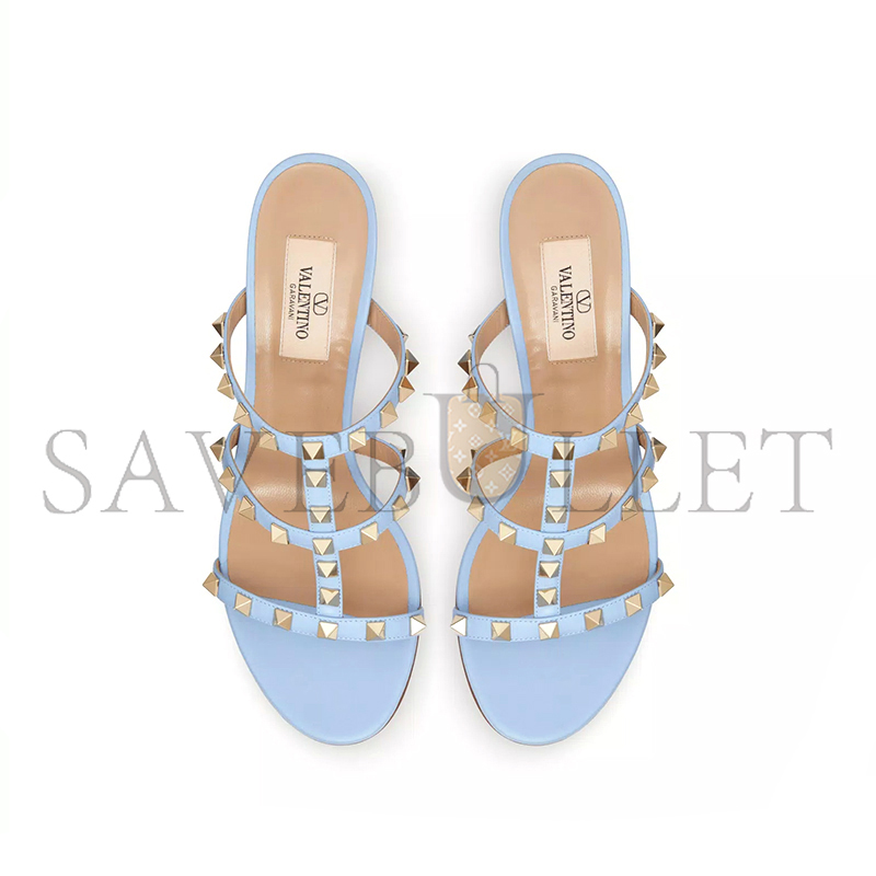 VALENTINO ROCKSTUD CALFSKIN LEATHER SLIDE SANDAL 60 MM 4W2S0C47VOD_ZQW