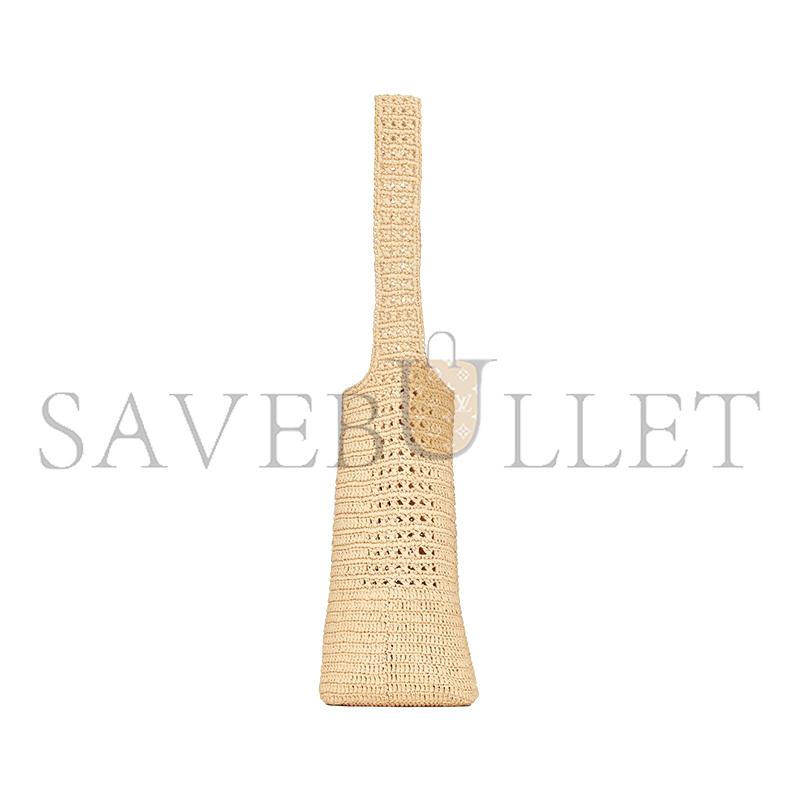 y*l le 5 À 7 S*pple in raffia crochet and smooth leather 690941gaaar2080 (37*30*14cm)