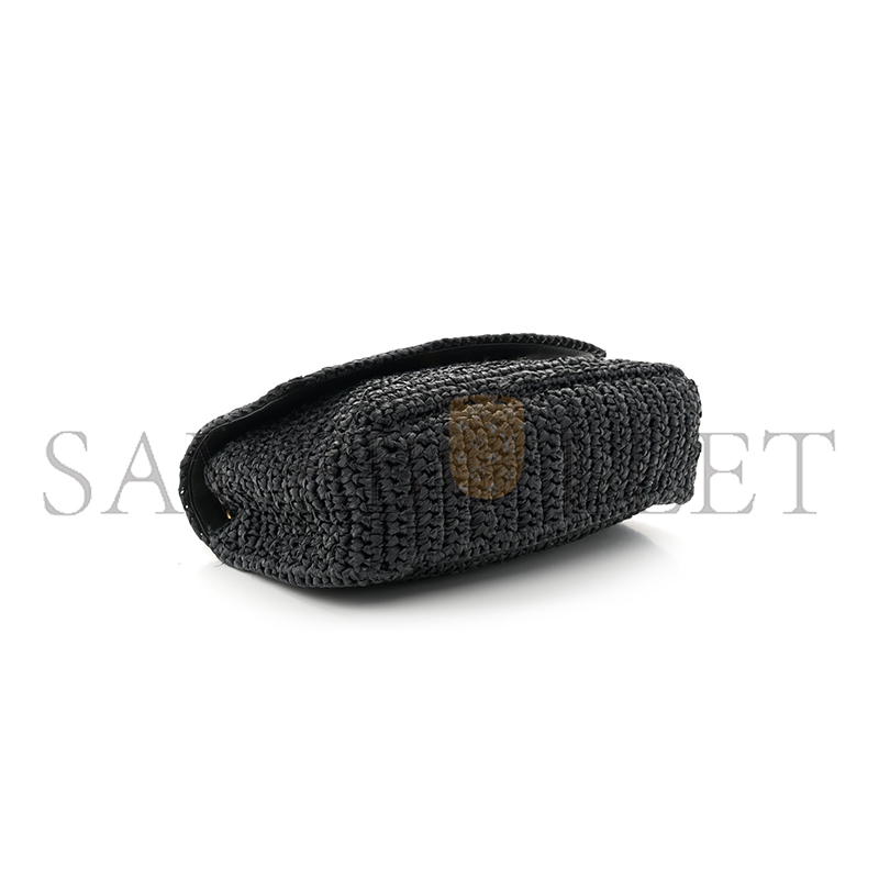 Y*L niki raffia shoulder bag in black 1550433 (22*16.5*12cm)