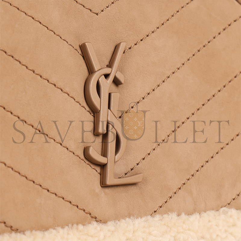 Y*L niki medium in shearling-trimmed nubuck 633187bto8w9276 (28*20*8.5cm)