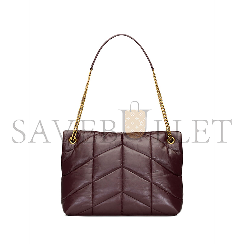 Y*L puffer medium chain bag in crinkled glossed-leather 577476aacqs6031 (35*23*13.5cm)