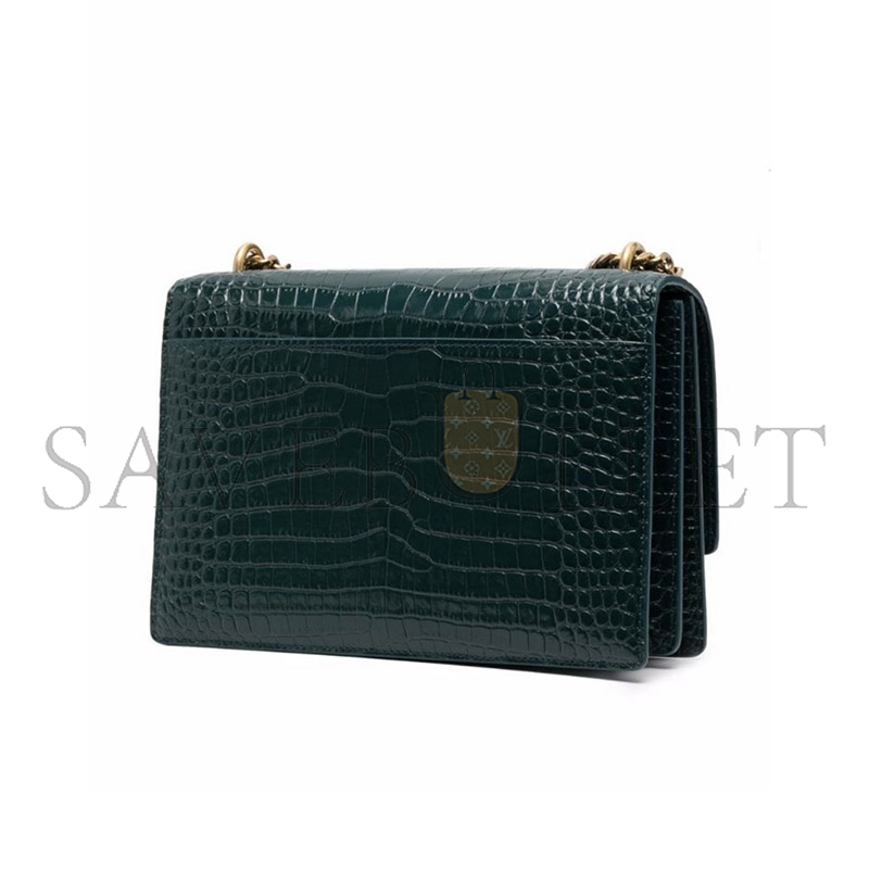 Y*L sunset medium chain bag in crocodile-embossed shiny leather 442906332108 (22*16*6.5cm)