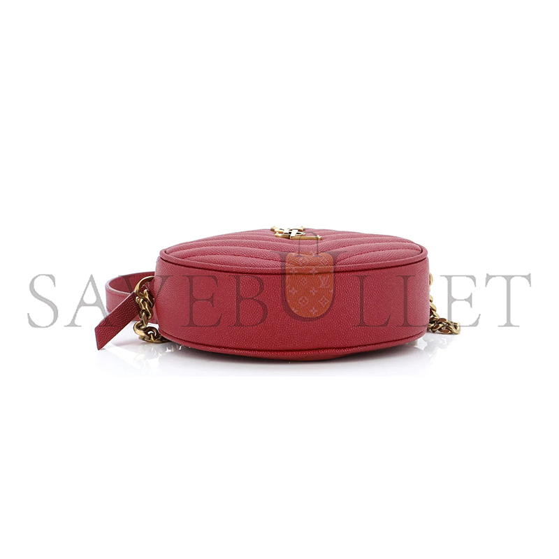 Y*L vinyle round camera bag in chevron-quilted grain de poudre embossed leather 6104361gf076008 (17*17*5.5cm)