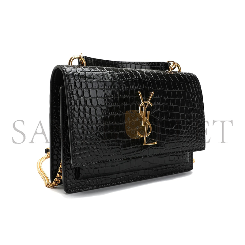 Y*L sunset chain wallet in crocodile-embossed shiny leather 533026dnd1j1000 (19*14*5.5cm)