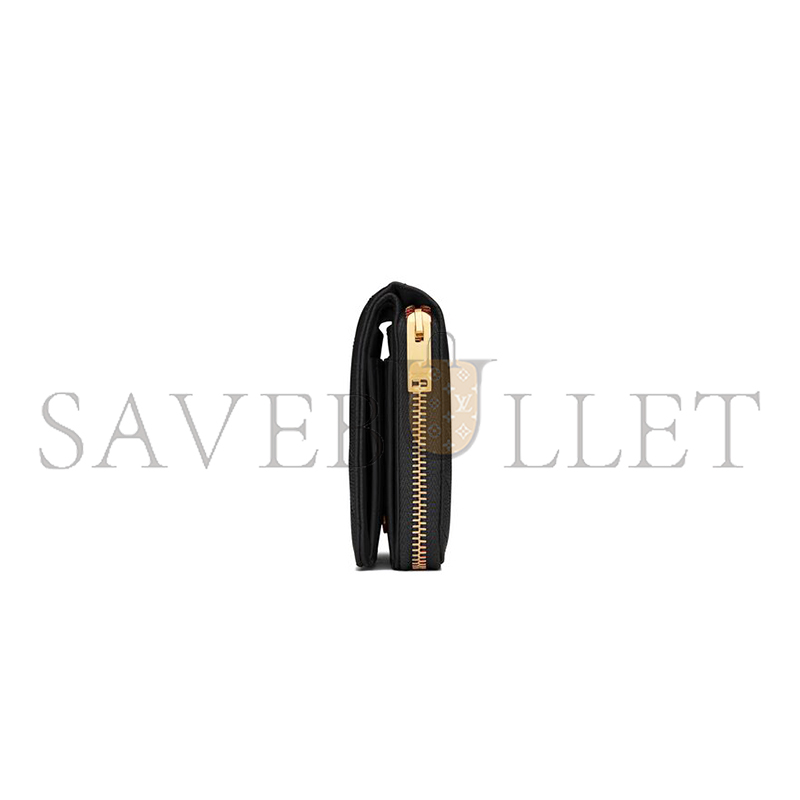 Y*L cassandre matelassÉ compact zip around wallet in grain de poudre leather 668288bow011000 (12*10*3cm)