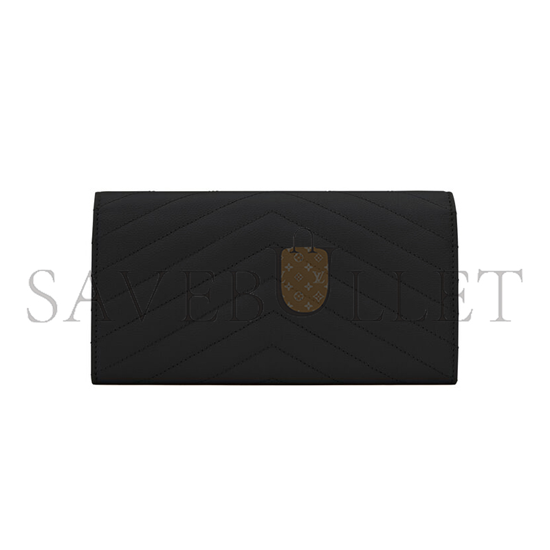 Y*L cassandre matelassÉ large flap wallet in grain de poudre leather 372264bow011000 (19*11*3cm)