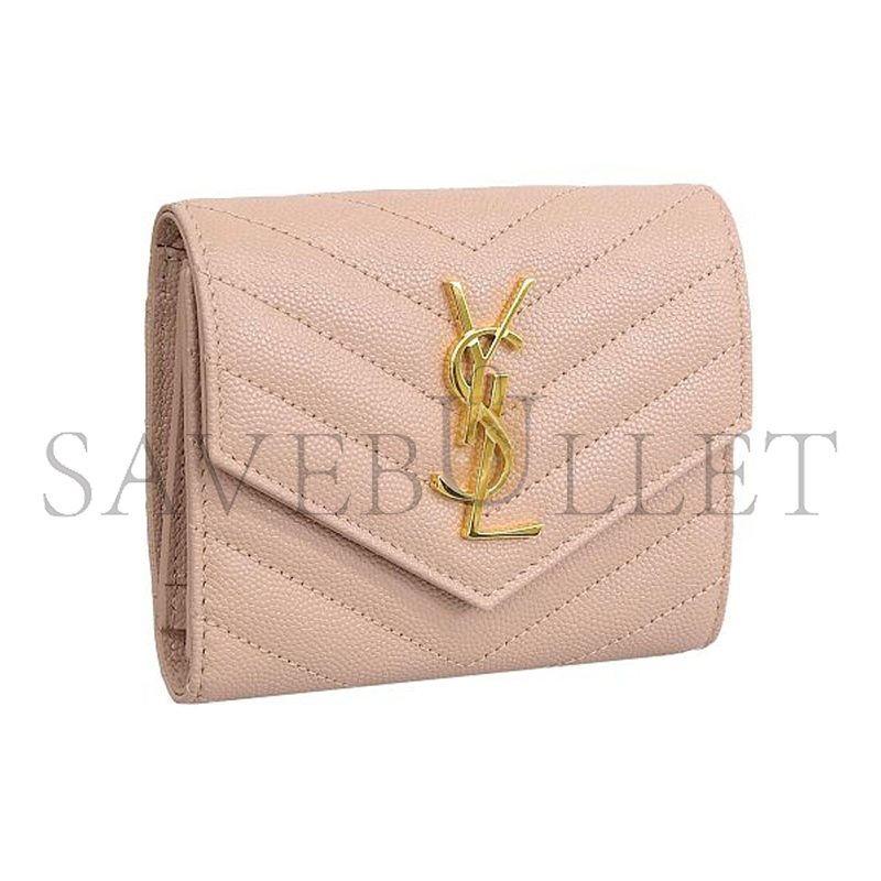 Y*L cassandre matelassÉ compact tri fold wallet in grain de poudre leather 403943 (12.5*10*2.5cm)