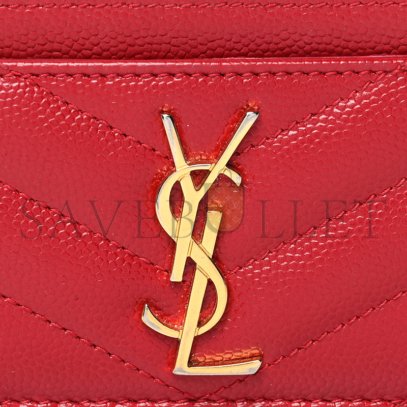 Y*L cassandre matelassÉ card case in grain de poudre leather 42329111000 (10.5*7.5*0.5cm)