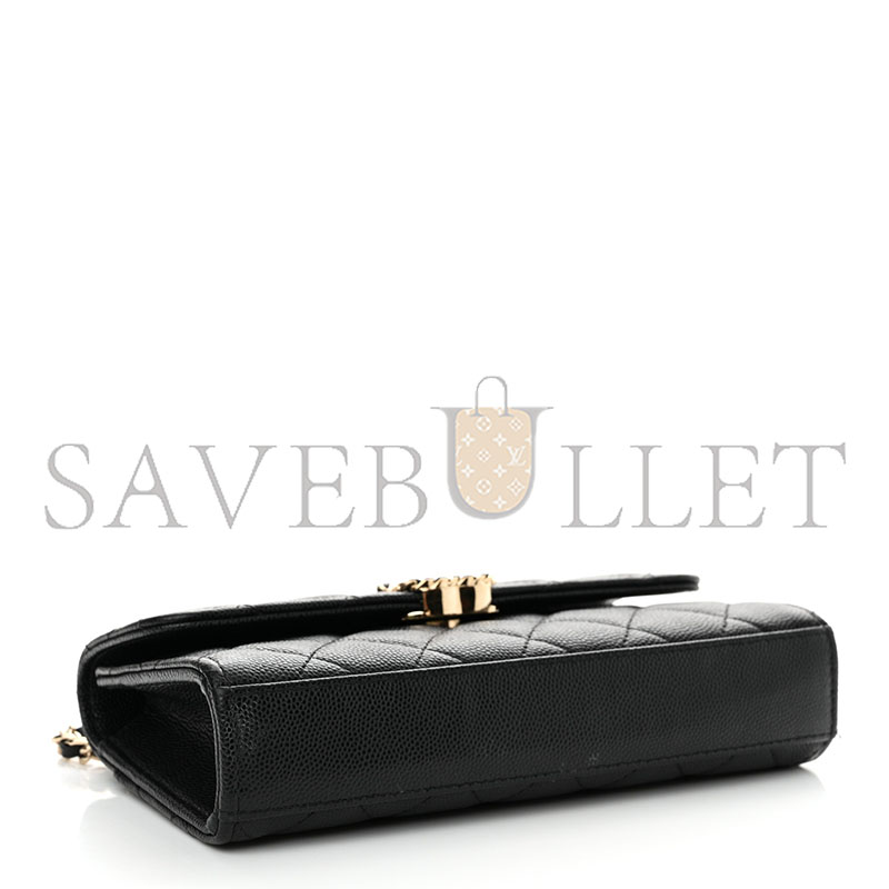 Ch*el master caviar quilted chain top handle with chain black (18*10*4cm)