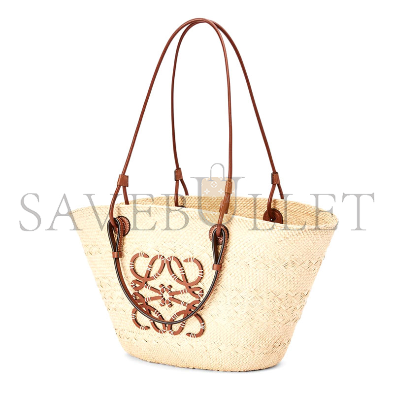 L0ew* medium anagram basket bag in iraca palm and calfskin a223t43x02 (46*24.5*16cm)