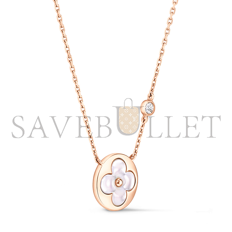 l0*is v*t0n color blossom bb sun pendant, pink gold, white mother-of-pearl and Di*m*nd q03788