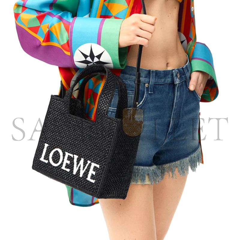 L0ew* small L0ew* font tote in raffia a685b59x01-1100 (24*19.5*11cm)