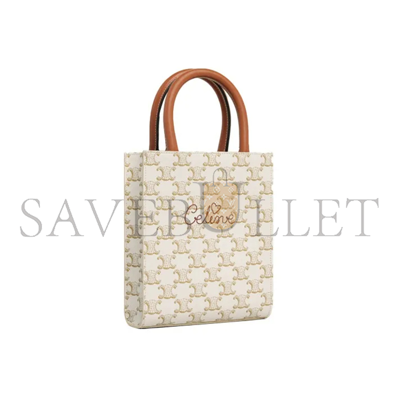 Ce**e mini tote in cabas triomphe prints and leather 194372cyb.01bc (21*17*4cm)