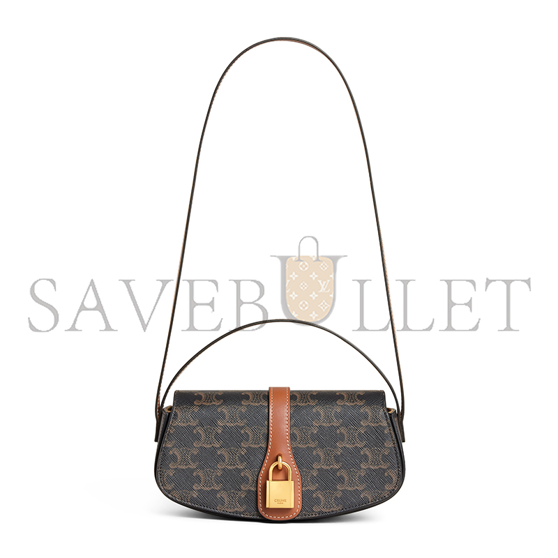 Ce**e clutch on strap tabou in triomphe canvas and calfskin 10i592dq2.04lu (18*8*5cm)