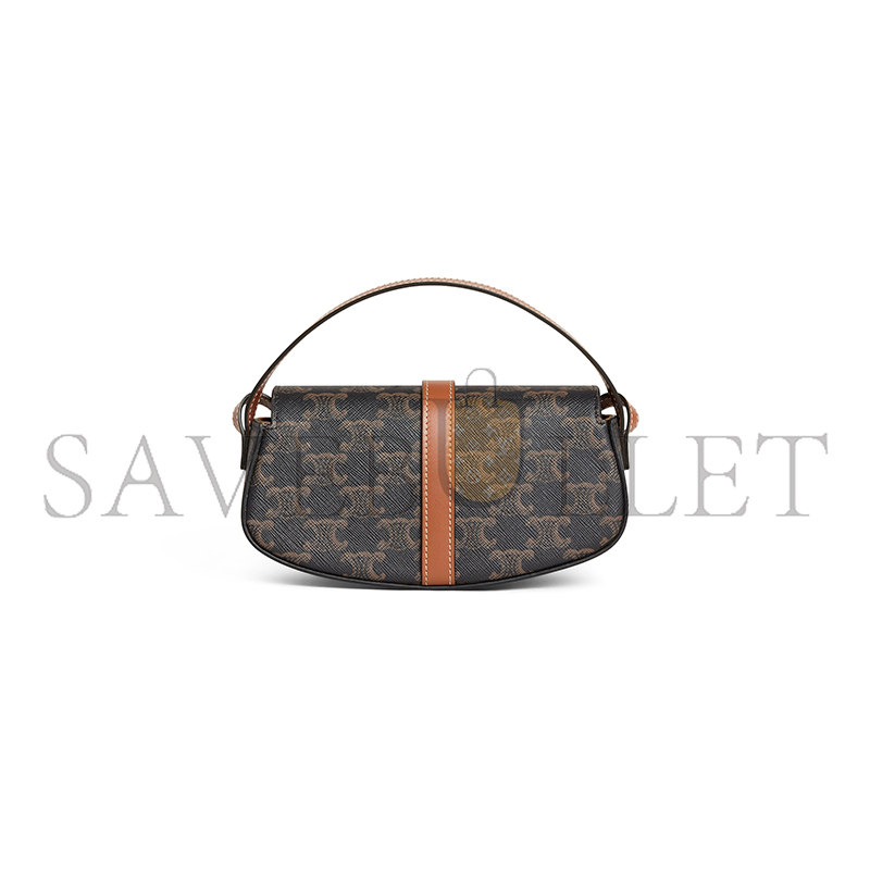 Ce**e clutch on strap tabou in triomphe canvas and calfskin 10i592dq2.04lu (18*8*5cm)