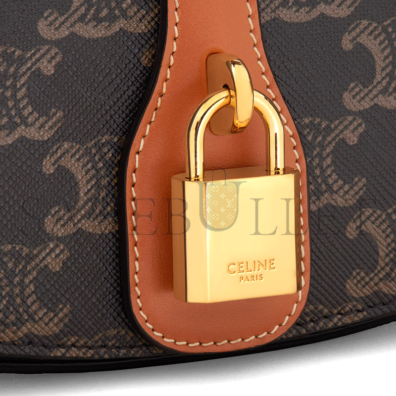 Ce**e clutch on strap tabou in triomphe canvas and calfskin 10i592dq2.04lu (18*8*5cm)