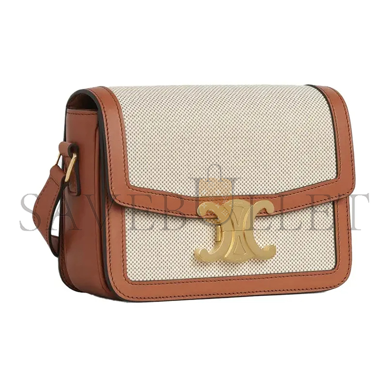Ce**e small teen triomphe bag in textile and calfskin 188882bgi.04lv (18.5*14*6cm)