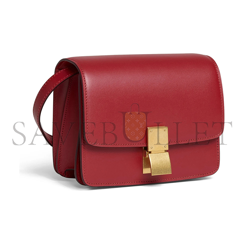 CELIN SMALL SHOULDER BAG IN CLASSIC POLISHING CALFSKIN 189183DLS.27OR (16*13*7cm)