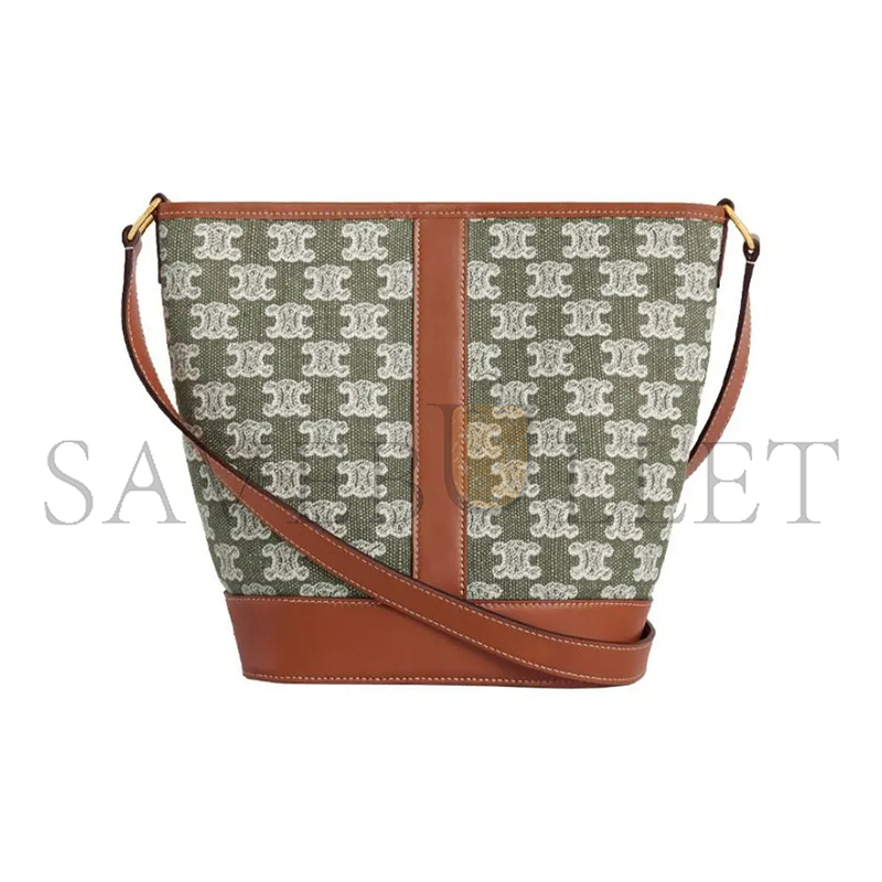 Ce**e small bucket in triomphe canvas and calfskin 191442cs8.15kh (30*22*13cm)