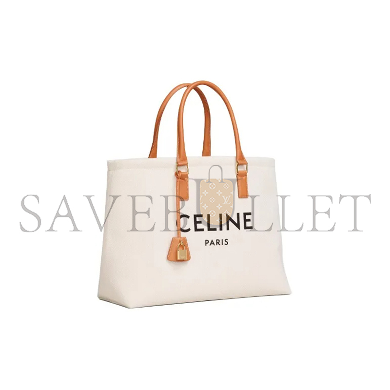Ce**e tote in horizontal cabas gold buckle printed patch calfskin 190062bnz (44*32*16cm)