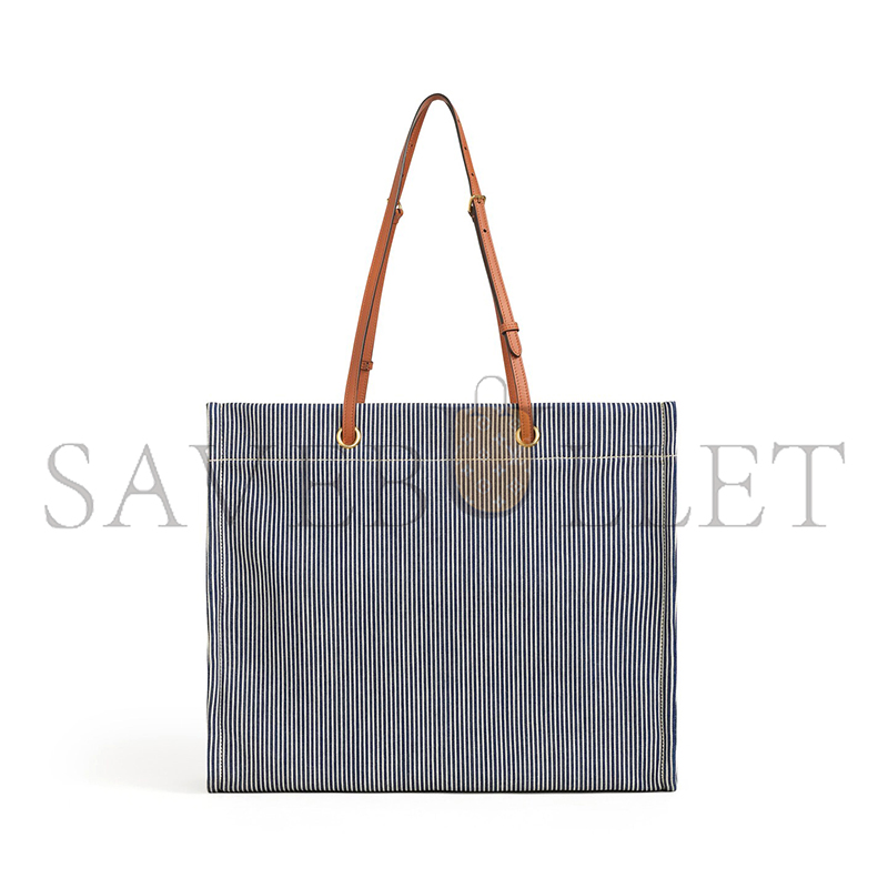 Ce**e squared cabas Ce**e in striped textile and calfskin 192802chd.07at (45*35*15cm)