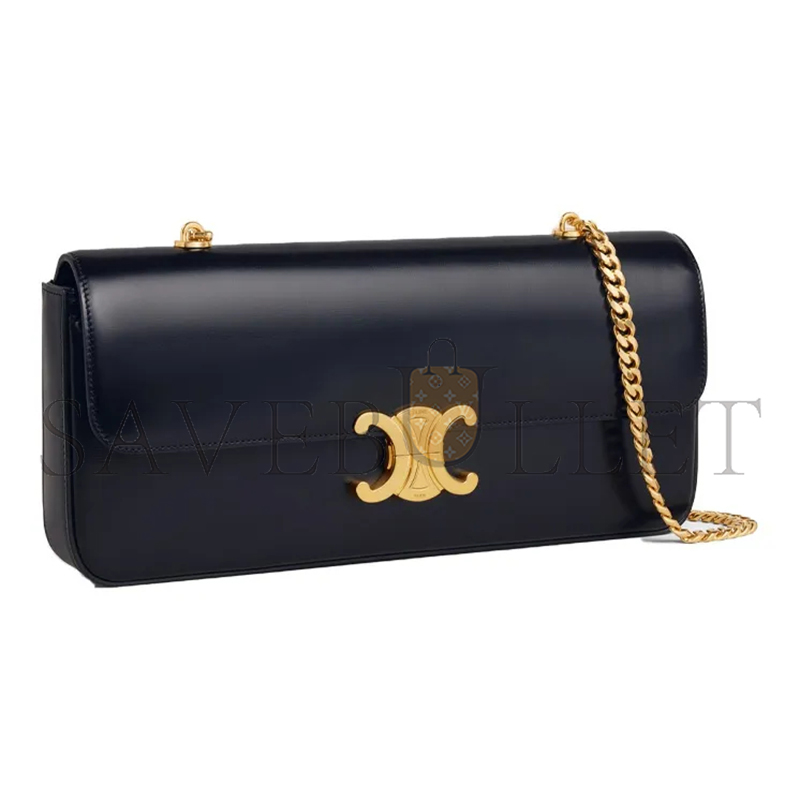Ce**e chain shoulder bag in triomphe canvas glossy calfskin 197413bf4.38no (33*13*5cm)