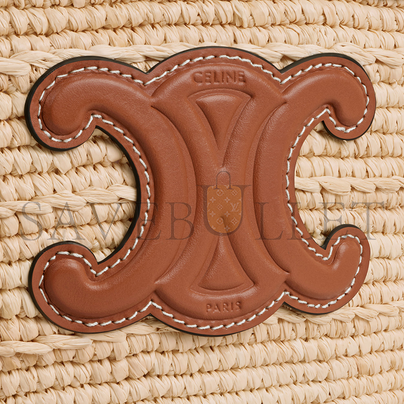 ce**e nano S*pple ce**e classic panier in raffia and calfskin 10m582dz2.02nt (22*15.5*9.5cm)