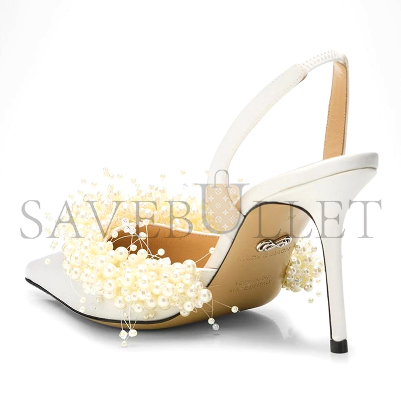 MACH & MACH FLOATING PEARLY SATIN SLINGBACK PUMPS BC25S100385CRP011