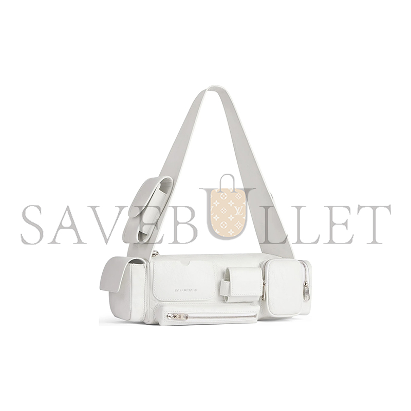ba*len*cia*ga S*perbusy sling bag xs in white 762516210c89104 (32*12*10cm)