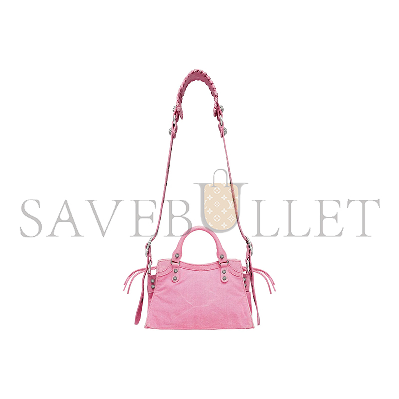 Ba*len*cia*ga small neo cagole city in denim powder 700940210bj5809 (25.9*17.8*11.4cm)