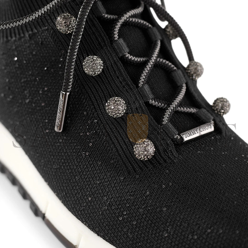 Ji*y Ch* veles black sequin knit trainers velesbnv