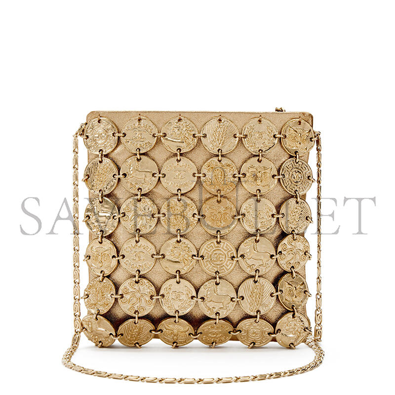 CHANE MASTER GOLD ARTEMIS METAL COIN EVENING BAG 219456 (17.5*17*1cm）