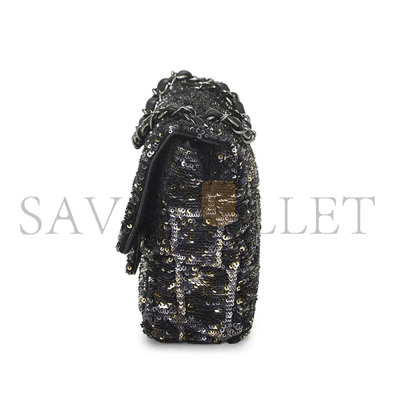 Ch*el sequin half flap small 382461 (20*13*7cm)