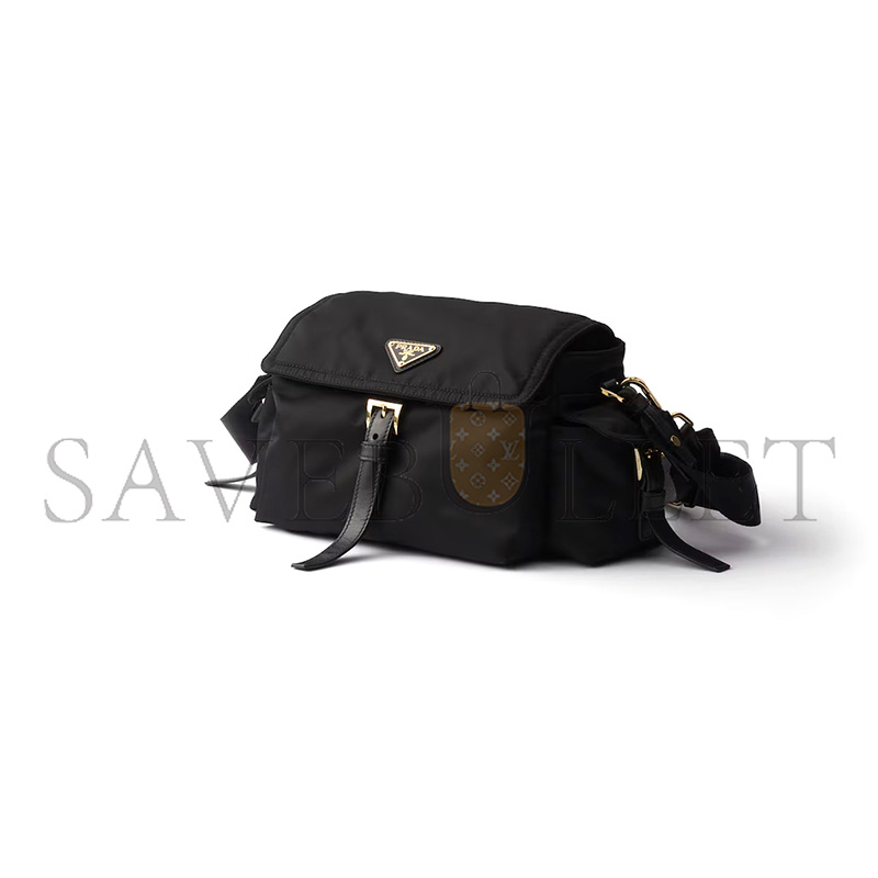 Pra*a explore medium re-nylon shoulder bag with flap 1bd394 (30*14*10cm)