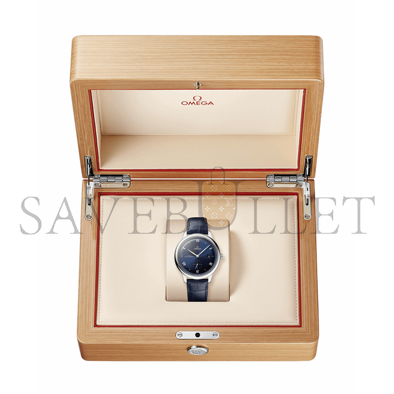 0me*ga de villeprestige41 mm, steel on leather strap 434.13.41.20.03.001