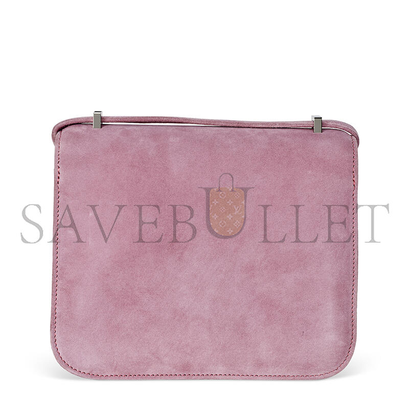 H**me5 master a rose indienne veau doblis suede mini constance with palladium hardware 436576 (18*14.5*6cm)