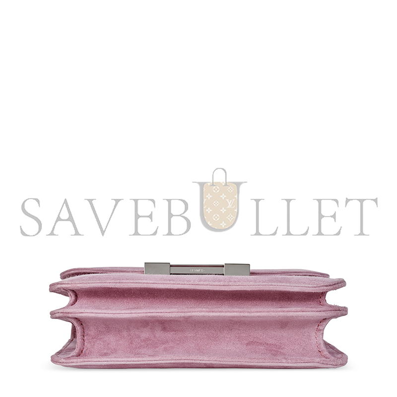 H**me5 master a rose indienne veau doblis suede mini constance with palladium hardware 436576 (18*14.5*6cm)