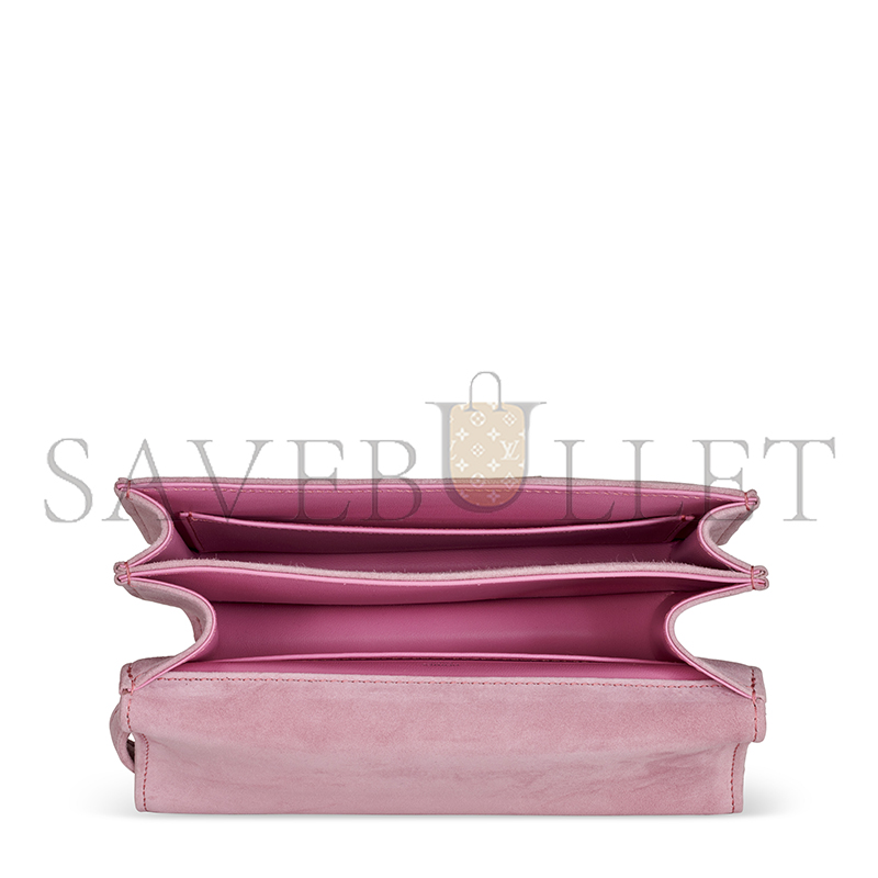 H**me5 master a rose indienne veau doblis suede mini constance with palladium hardware 436576 (18*14.5*6cm)