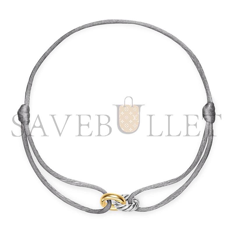 Dau1d Yvrm*n SCULPTED CABLE LINKED CORD BRACELET B18445 S4SIL