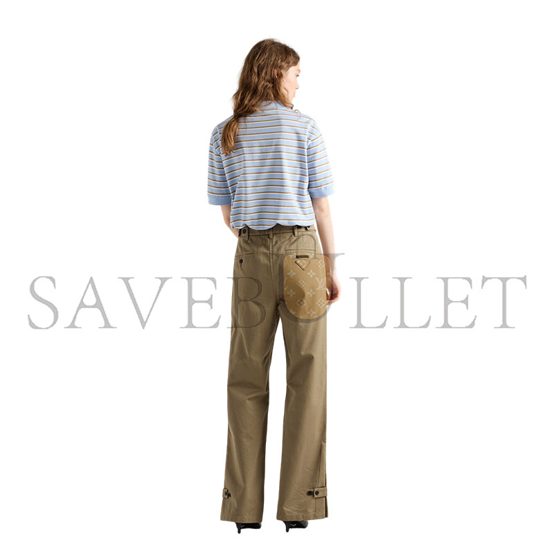 Pra*a CROPPED STRIPED PIQUÉ POLO SHIRT 39609