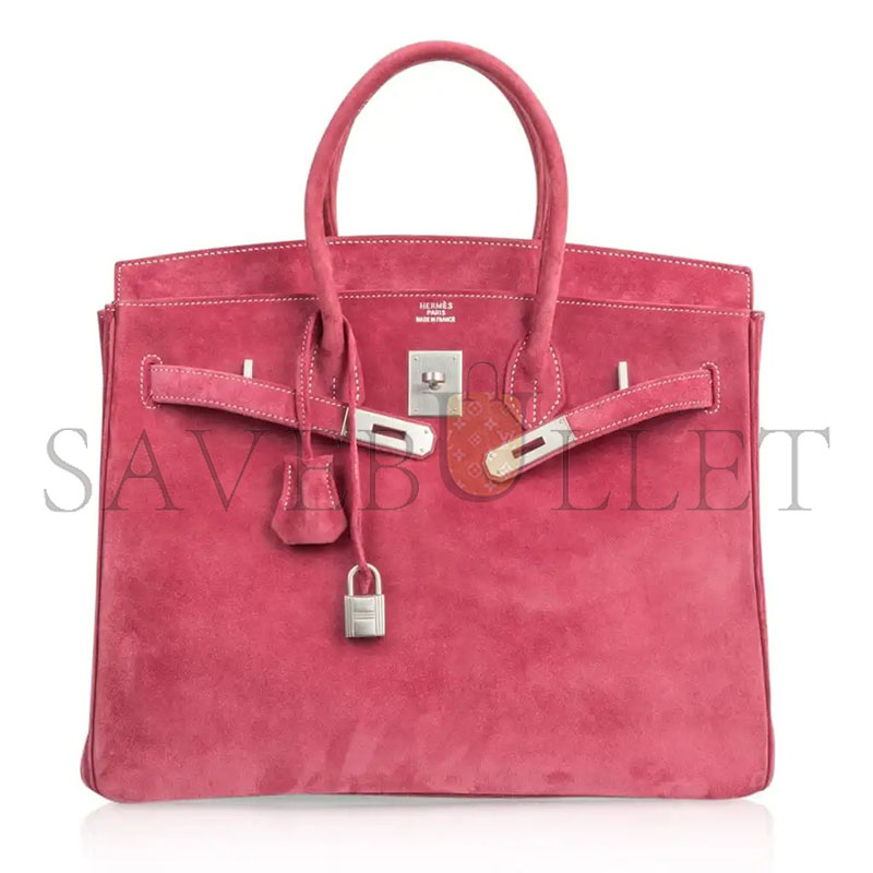 H**me5 msater birkin 35 bag veau doblis palladium hardware (35*25*18cm)