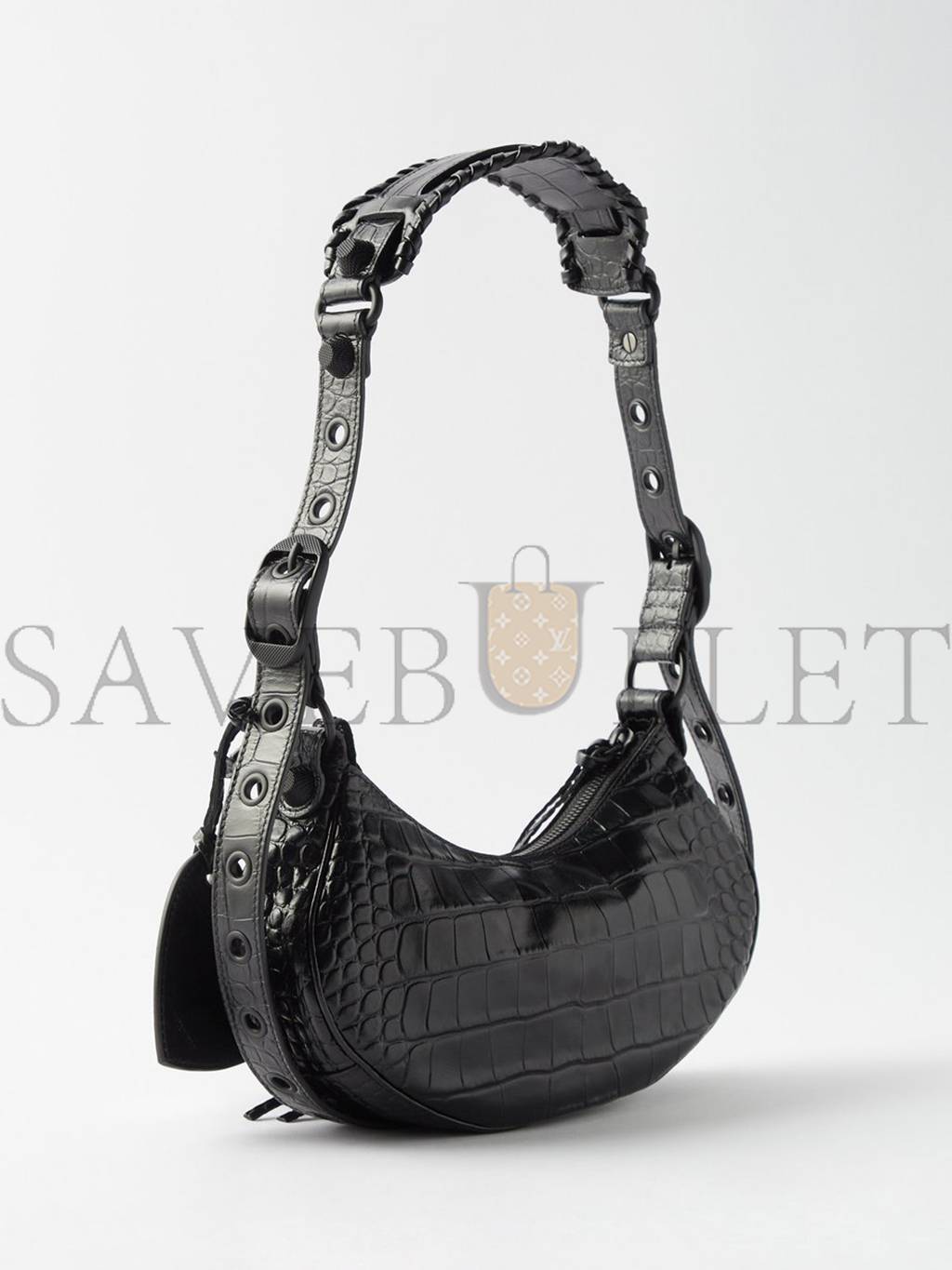 Ba*len*cia*ga black le cagole xs croc-effect leather shoulder bag matchesfashion us (25.6*11.4*7.3cm)