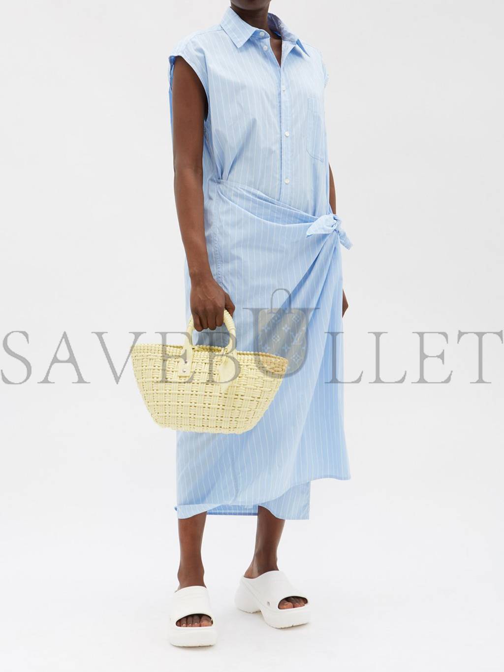 Ba*len*cia*ga yellow bistro xs woven faux-leather basket bag matchesfashion us (22*20*12.5cm)