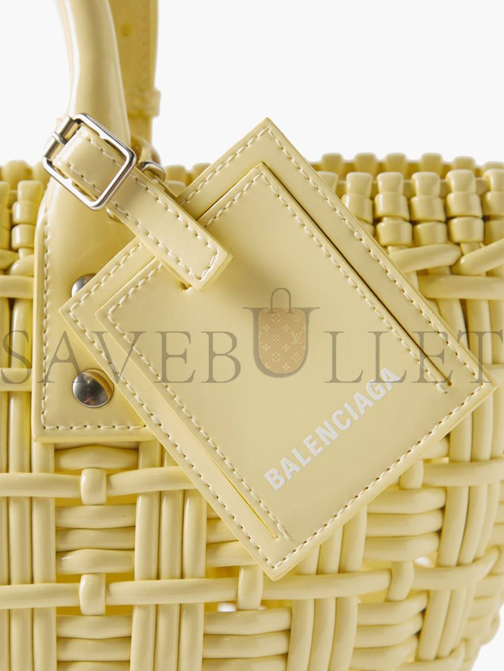 Ba*len*cia*ga yellow bistro xs woven faux-leather basket bag matchesfashion us (22*20*12.5cm)