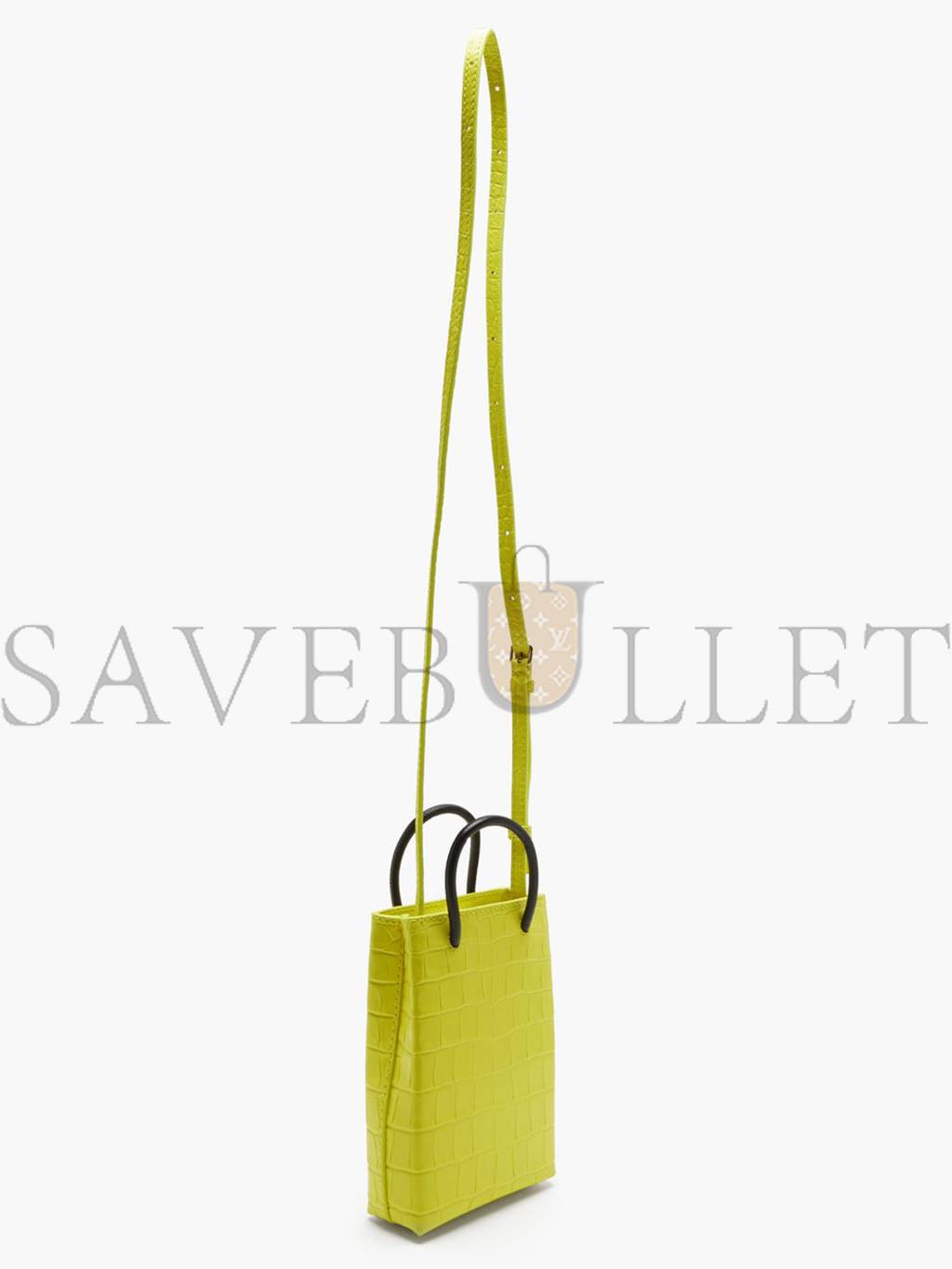 Ba*len*cia*ga yellow shopping mini croc-efffect leather cross-body bag matchesfashion us (18*12.4*4.8cm)