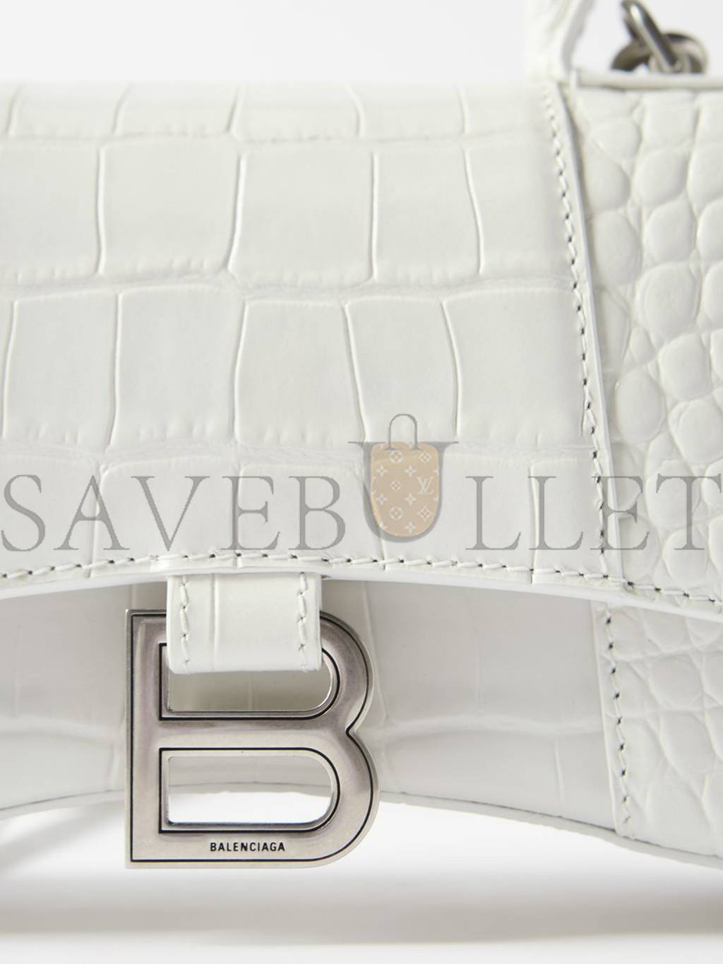 Ba*len*cia*ga white lady flap s crocodile-effect shoulder bag matchesfashion us (21.8*14.2*8.8cm)