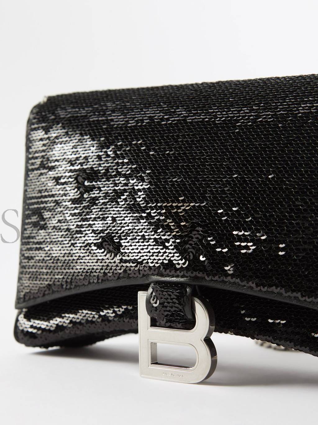 Ba*len*cia*ga black hourglass sequinned leather cross-body bag matchesfashion us (19.5*12*5cm)