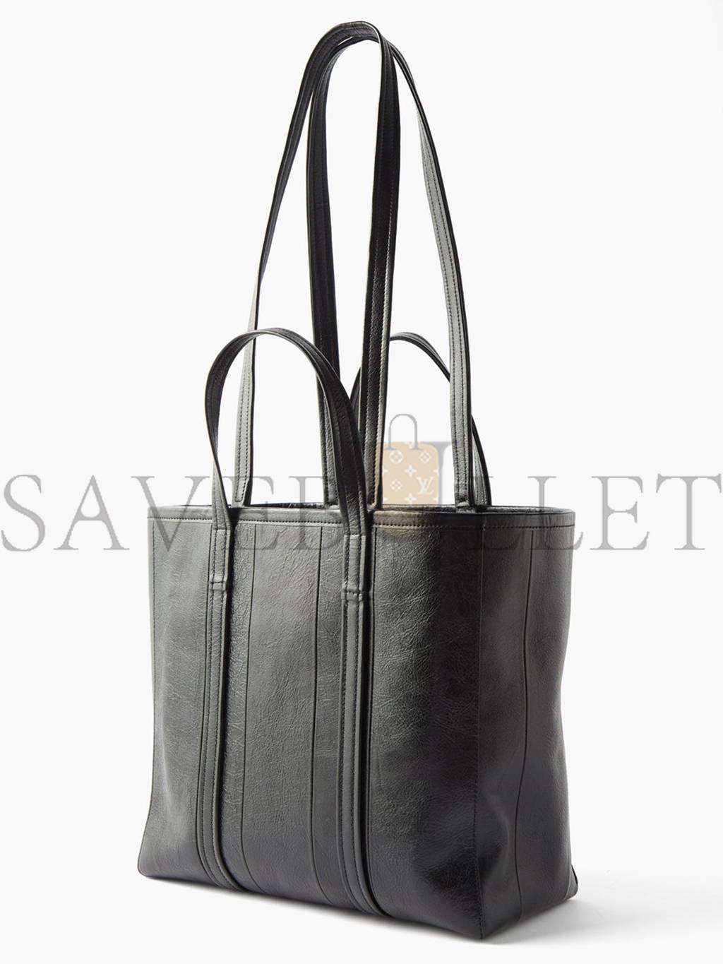 Ba*len*cia*ga black barbes m crinkled-leather tote bag matchesfashion us (40.8*29.2*13.9cm)