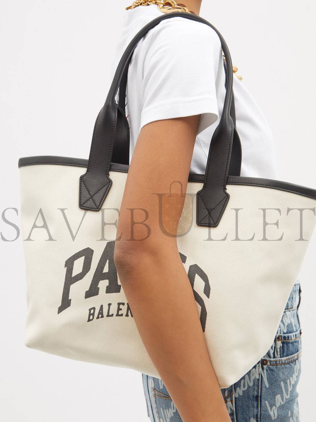 Ba*len*cia*ga neutral paris logo-print leather-trim canvas tote bag matchesfashion us (41.1*25.1*17.5cm)