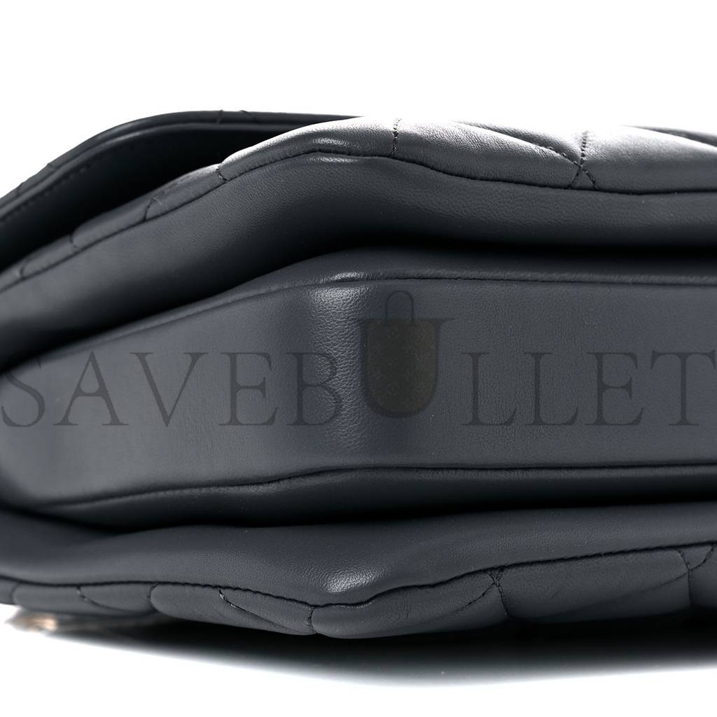 Ch*el lambskin quilted small trendy cc dual handle flap bag dark grey rose gold hardware (25*17*9cm)